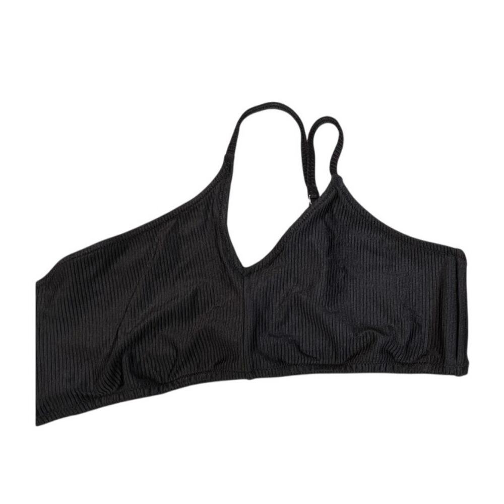 Aerie Black Ribbed one shoulder bandeau swim top - XXL - Picture 5 of 6